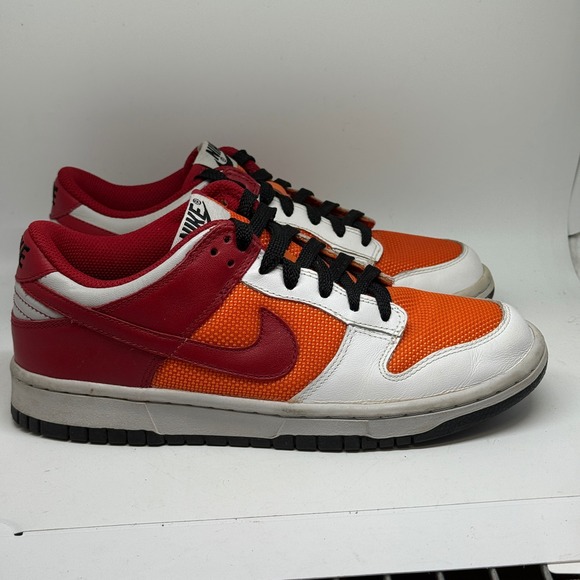 Nike Dunk Low Red Orange White Casual Sneakers Men's Size 7.5 EUC Rare‎ colorway - Picture 4 of 9